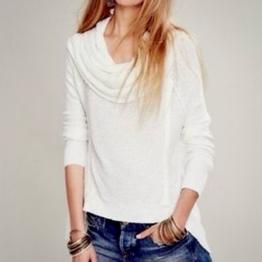 ALTAR’D STATE || High Low Asymmetrical Quarter Sleeve Tunic Top in Ivory - SZ XS